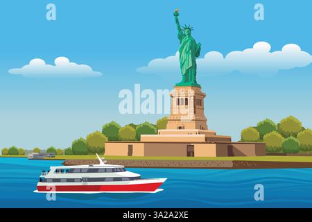 Illustration vectorielle de la Statue de la liberté à New York Illustration de Vecteur