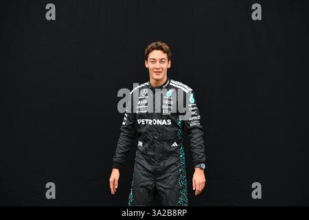 MELBOURNE, AUSTRALIE 13 mars 2025. Photo : Portrait du pilote Mercedes de formule 1 George Russell (GBR) lors de la manche australienne du Championnat du monde de formule 1 2025. Karl Phillipson / Alamy Live News Banque D'Images