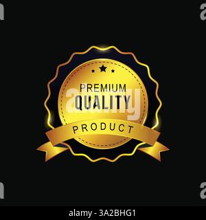 Conception d'autocollant de qualité supérieure Vector or et noir Illustration de Vecteur