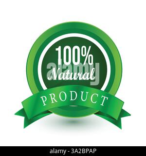 vecteur réaliste de produit 100% naturel. Illustration de Vecteur