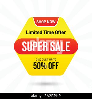 Conception de modèle de bannière de super vente pour le web Illustration de Vecteur