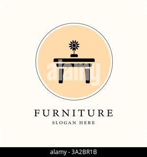 Conception de modèle de logo de meubles pour le web Illustration de Vecteur