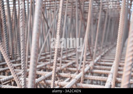 Ossature métallique de structure en béton armé Banque D'Images