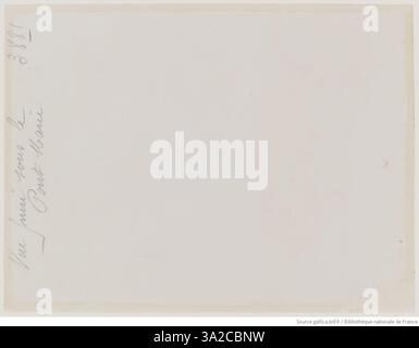 Une photographie d'Eugène Atget prise sous le Pont Marie à Paris. L’image met l’accent sur les caractéristiques architecturales du pont et la vue sur la rivière et les rues environnantes. Banque D'Images