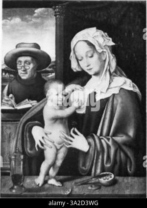 Cette œuvre de Joos van Cleve, Jan Provost et Joachim Patenier met en valeur des images religieuses avec un réalisme détaillé, typique du début du style néerlandais, mettant l'accent sur les détails fins et l'utilisation de l'huile sur panneau. Banque D'Images