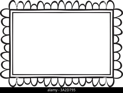 Illustration vectorielle réalisée avec des lignes créant une bordure rectangulaire Illustration de Vecteur