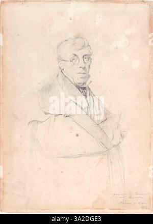 Ce portrait de Jean-Auguste-Dominique Ingres représente François-Gédéon Reverdin en 1823, capturant l'expression digne du sujet et sa belle tenue vestimentaire. L'œuvre est emblématique du style néoclassique d'Ingres dans le portrait. Banque D'Images