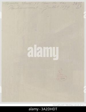 La photographie d’Eugène Atget de juillet 1899 représente la Maison Louis XV de la rue de la Parcheminerie, mettant en valeur les caractéristiques architecturales de l’édifice de l’époque Louis XV. Banque D'Images