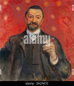 Ce portrait de Felix Auerbach réalisé en 1906 par Edvard Munch capture le sujet intellectuel de manière réfléchie et symbolique, en se concentrant sur la profondeur émotionnelle et la représentation psychologique. Banque D'Images