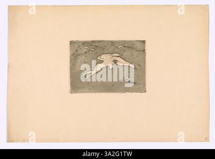 Cette pièce de Munch représente une interaction abstraite et chargée émotionnellement entre deux personnages. L'utilisation de couleurs vibrantes et d'un espace expansif améliore le sentiment de conflit psychologique et émotionnel. Banque D'Images