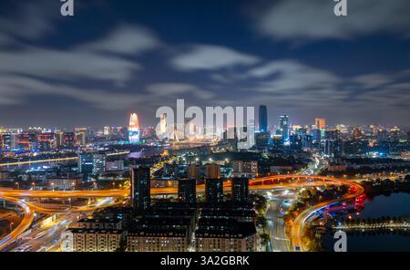 Environnement urbain de Sanjiangkou, Ningbo, province du Zhejiang, Chine Banque D'Images