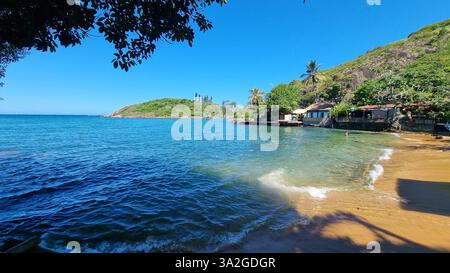 Cette image capture magnifiquement une scène tranquille au bord de l'eau où la nature et l'habitation humaine se mélangent harmonieusement. Banque D'Images