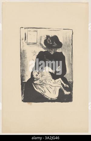 « Héritage » d'Edvard Munch dépeint le passage de fardeaux émotionnels à travers les générations, symbolisé par des figures déformées et le poids psychologique du traumatisme hérité. Banque D'Images