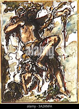 *Erigone* représente la figure mythologique Erigone, qui, dans la mythologie grecque, est associée à des événements tragiques. La peinture de Moreau met en évidence sa vulnérabilité et les émotions liées à son destin. Banque D'Images