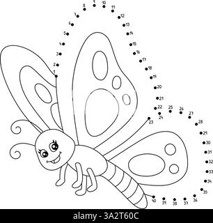 Coloration isolée d'animaux de ferme de papillons de point à point Illustration de Vecteur