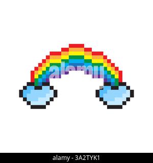 Icône de nuage arc-en-ciel. Symbole de ciel coloré. Base de nuages bleus. Illustration vectorielle. Illustration de Vecteur