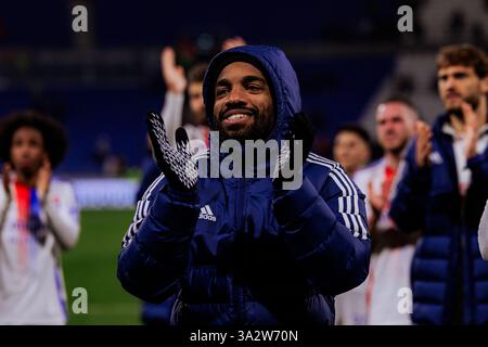 Lyon, France. 13 mars 2025. Alexandre Lacazette (10 Olympique Lyonnais) lors du match de l'UEFA Europa League entre l'Olympique Lyonnais et le Fotbal Club FCSB au Groupama Stadium de Lyon. (Pauline FIGUET/SPP) crédit : SPP Sport Press photo. /Alamy Live News Banque D'Images