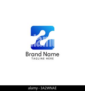 Vecteur de conception de logo de molécule Z initiale Illustration de Vecteur