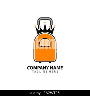 vecteur de conception de logo de roi de voyage Illustration de Vecteur