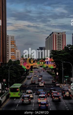 Geylang serai s'allume pour le Hari Raya 2025. Banque D'Images