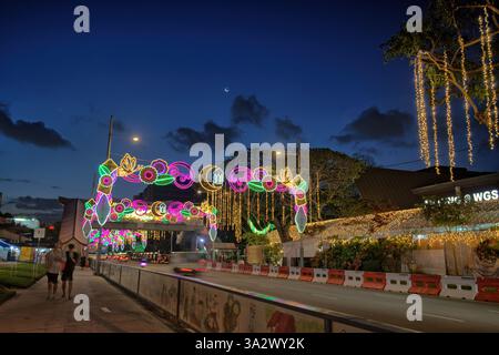 Geylang serai s'allume pour le Hari Raya 2025. Banque D'Images