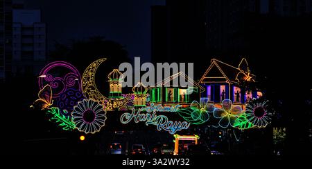 Geylang serai s'allume pour le Hari Raya 2025. Banque D'Images