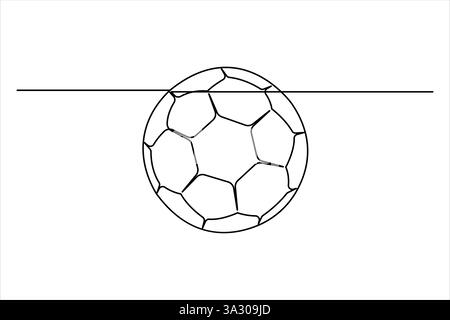 Un dessin d'art en ligne continue de la conception de balle de football Coupe du monde Championnat de jeu final de compétition sportive de jeu illustration vectorielle Illustration de Vecteur