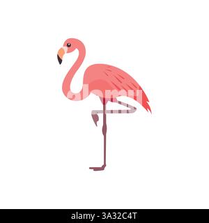 illustration vectorielle d'icône de signe d'icône d'oiseau rose d'oiseau flamant rose Illustration de Vecteur