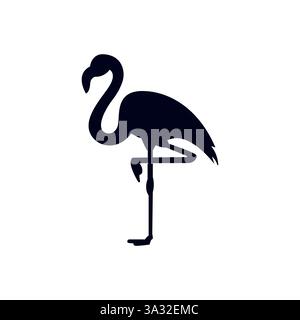 illustration vectorielle d'icône de signe d'icône d'oiseau rose d'oiseau flamant rose Illustration de Vecteur