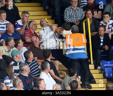 24 août 2014 - Londres, Royaume-Uni - 24 août 2014 - Londres, Royaume-Uni - Un fan de QPR est jeté dehors pour avoir abusé des fans de Tottenham avec un drapeau palestinien..- Barclays premier League - Tottenham vs Queens Park Rangers - White Hart Lane - Londres - Angleterre - 24 août 2014 - photo David Klein/Sportimage. (Crédit image : © David Klein/Cal Sport Media/ZUMAPRESS.com) Banque D'Images