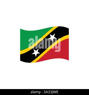 saint kitts-et-nevis drapeau emoji symbole signe icône illustration vectorielle Illustration de Vecteur