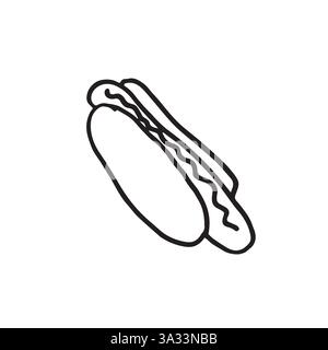vecteur de dessin dessiné à la main de hot dog doodle mignon dessin animé enfantin illustration de gribouillage Illustration de Vecteur