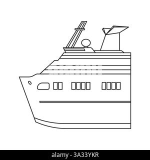 illustration vectorielle d'icône de symbole de symbole de bateau de croisière emoji Illustration de Vecteur
