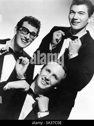 21 mars 2006 - Buddy Holly & the Crickets, Buddy Holly, Jerry Allison, Joe Maudlin (bas), vers le milieu des années 1950 (crédit image : © Glasshouse/ZUMA Wire) Banque D'Images