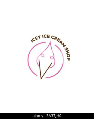 conception de logo de cône de crème glacée, vecteur de logo de crème glacée Illustration de Vecteur
