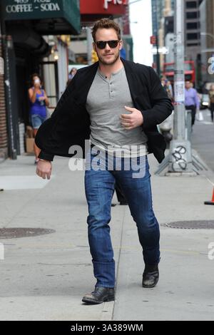 29 juillet 2014 - New York, NY, États-Unis - 29 juillet 2014 New York City..Chris Pratt enregistre une apparition dans The Late Show avec David Letterman le 29 juillet 2014 à New York City (crédit image : © Kristin Callahan - Ace Pictures/Ace Pictures/ZUMA Wire) Banque D'Images
