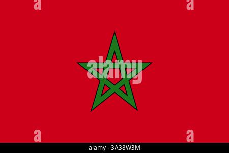 Illustration vectorielle de drapeau national du pays du Maroc Illustration de Vecteur
