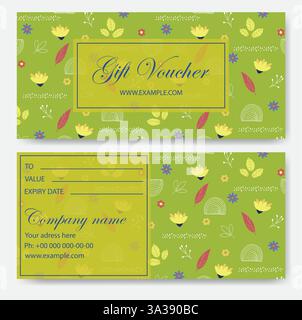 Carte-cadeau de bonne vente de Pâques. Ensemble de chèques-cadeaux avec fond floral. Modèle vectoriel pour carte-cadeau, coupon et certificat, invitatio Illustration de Vecteur