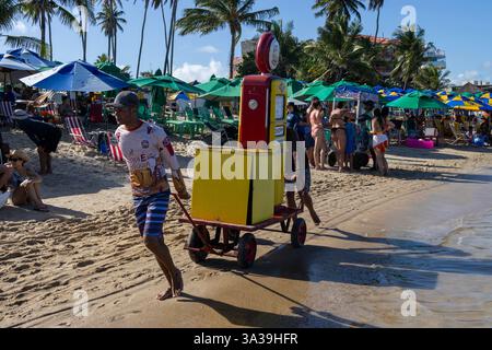 Vendeurs de plage à Porto de Galinhas Banque D'Images