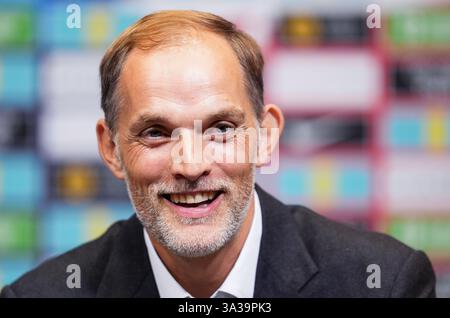Photo du dossier datée du 16-10-2024 de Thomas Tuchel. La nomination du manager allemand Thomas Tuchel comme entraîneur-chef de l'Angleterre a été accueillie avec une certaine ironie dans son pays natal. Date d'émission : jeudi 17 octobre 2024. Banque D'Images