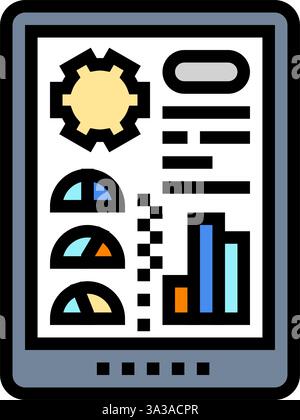 illustration vectorielle d'icône couleur du tableau de bord de maintenance prédictive Illustration de Vecteur