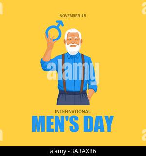 Thème de la journée internationale des hommes . Illustration vectorielle. Convient pour affiche, bannières, campagne et carte de voeux. Illustration de Vecteur