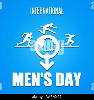 Thème de la journée internationale des hommes . Illustration vectorielle. Convient pour affiche, bannières, campagne et carte de voeux. Illustration de Vecteur
