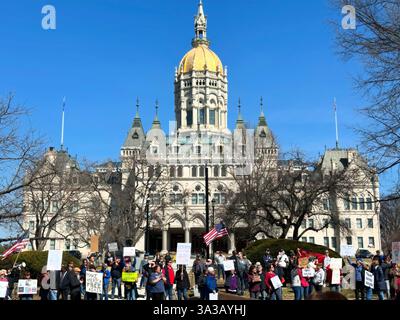 14 mars 2025. Veterans March, Hartford, Connecticut, États-Unis Banque D'Images