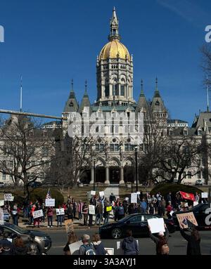 14 mars 2025. Veterans March, Hartford, Connecticut, États-Unis Banque D'Images