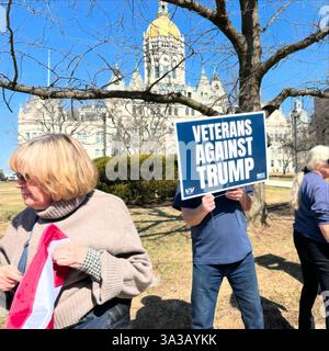 14 mars 2025. Veterans March, Hartford, Connecticut, États-Unis Banque D'Images