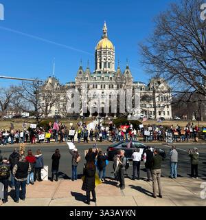 14 mars 2025. Veterans March, Hartford, Connecticut, États-Unis Banque D'Images