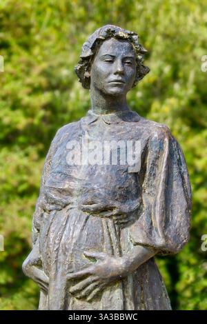 Statue d'une femme prisonnière en tenue du XIXe siècle à l'historique Cascades Female Factory, South Hobart, Tasmanie, Australie Banque D'Images