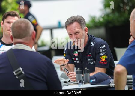Malbourne, Australie. 19 février 2025. 2/19/2025 - Christian Horner (GBR) - RedBull Racing Team principal pendant la session de qualification du Grand Prix d'Australie de formule 1 Louis Vuitton 2025 ; Albert Park, Melbourne, Australie, du 14 au 16 mars 2025 (photo par Alessio de Marco/Sipa USA) crédit : Sipa USA/Alamy Live News Banque D'Images
