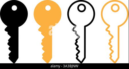 Icône de clé symbole conception simple Illustration de Vecteur